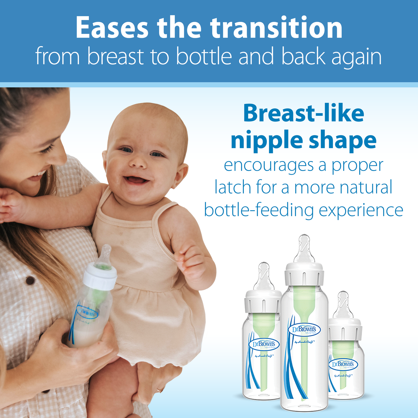 Dr. Brown's Natural Flow Narrow Baby Bottle Silicone Nipple, Level 2, 2-Pack