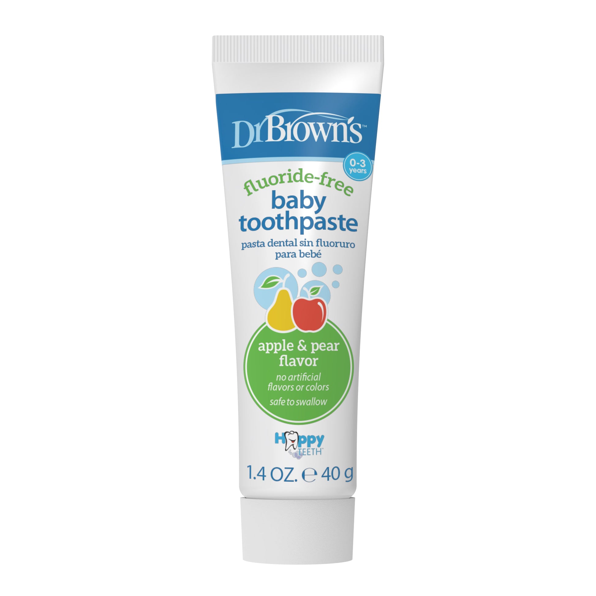 Dr. Brown’s™ Fluoride-Free Baby Toothpaste, Apple Pear, 1.4oz/40g, 1-Pack
